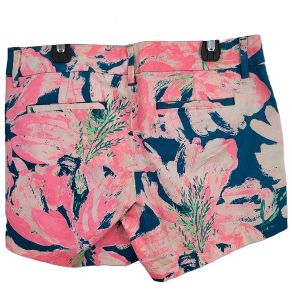 Lilly Pulitzer Callahan Shorts Size 4 Pans Garden Tidal Wave Floral 5" Inseam‎ - Picture 2 of 3